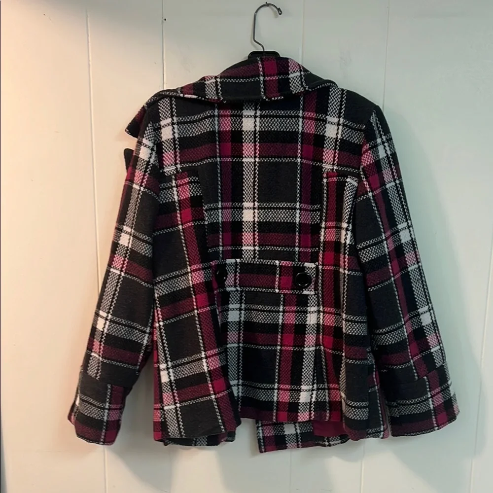 Dollhouse Black and Pink Pea Coat Timeless Elegance - Picture 7 of 12